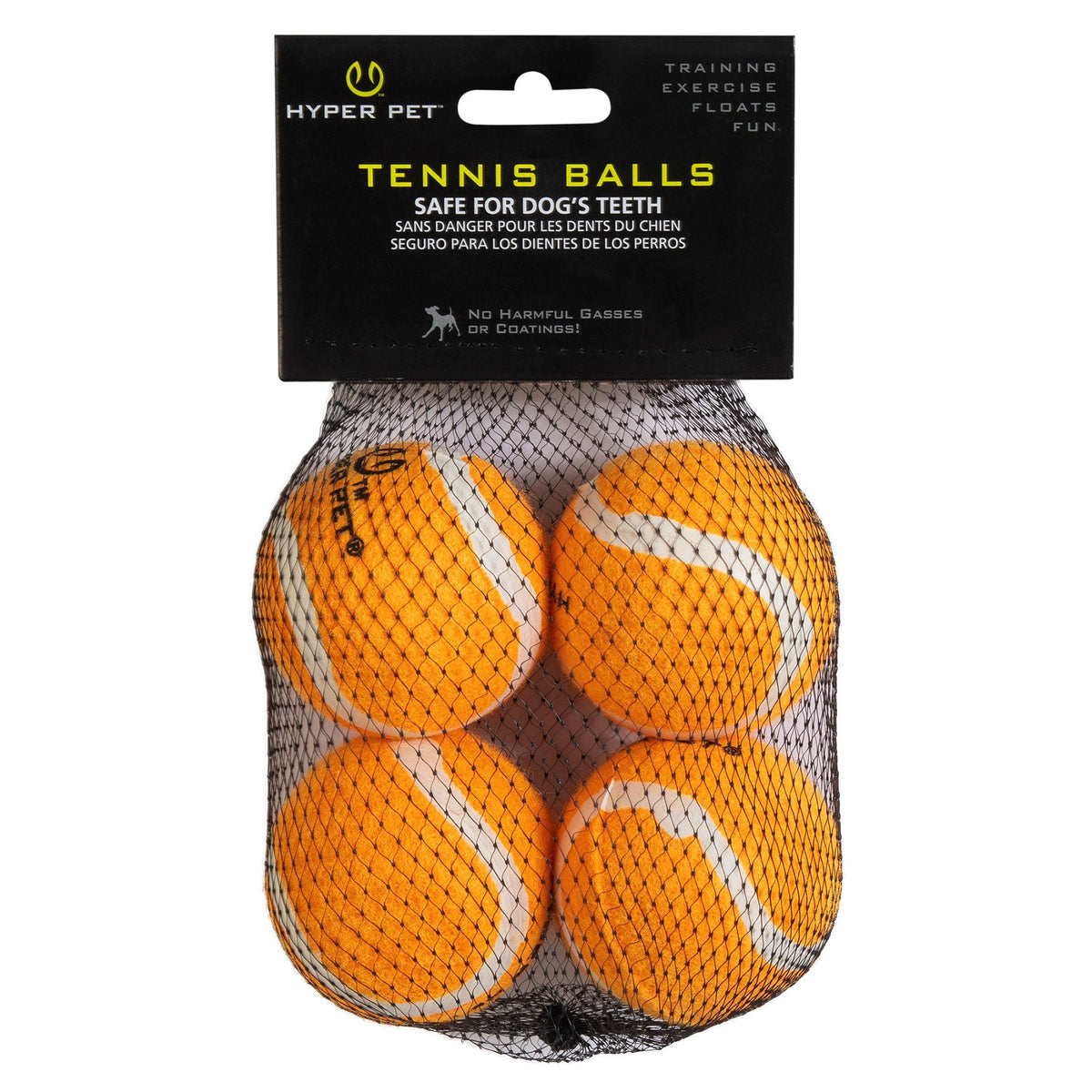 Hyper Pet Blaze Orange Tennis Balls 4 Pack