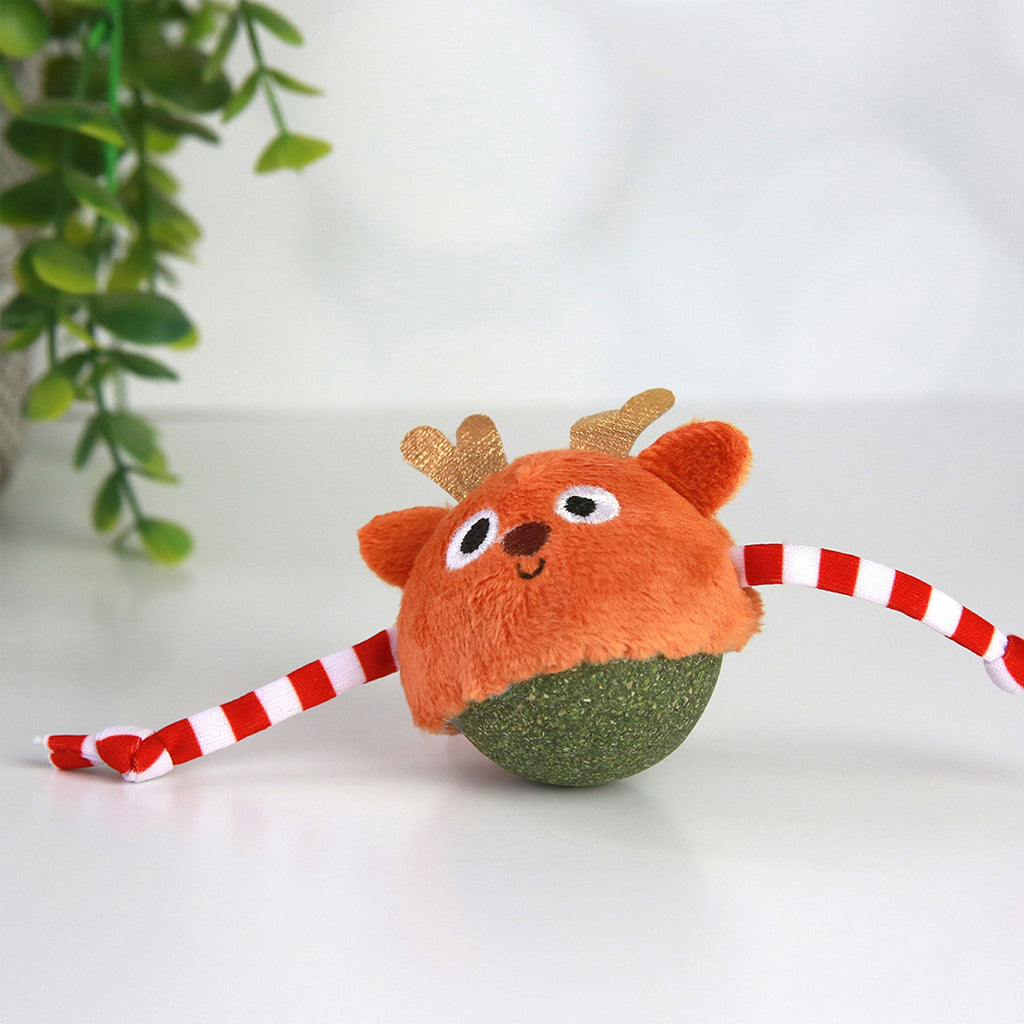Mad Cat Catnip Bobbler Roll Around Reindeer