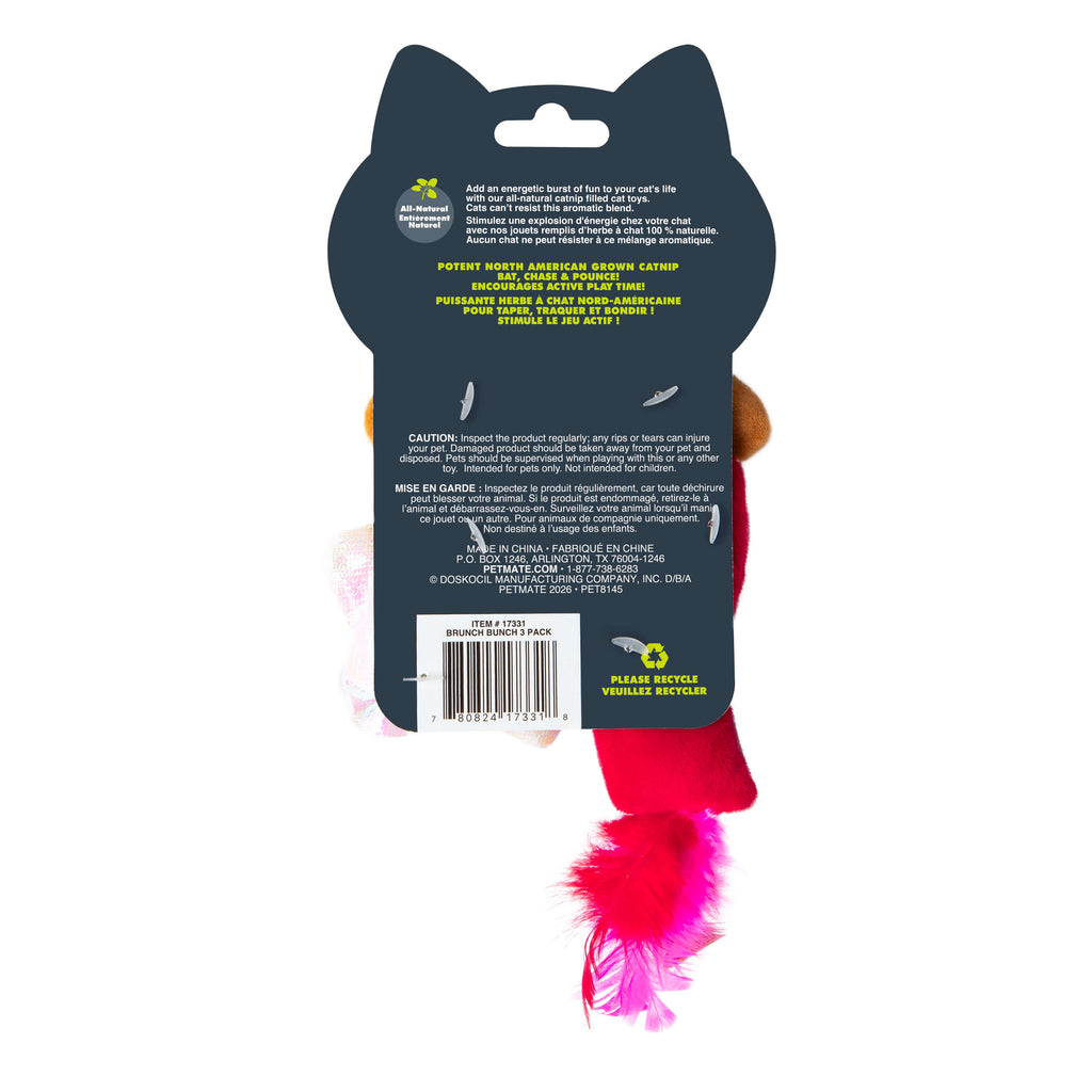 Quirky Kitty Brunch Bunch 3-Pack Cat Toy Set with Catnip