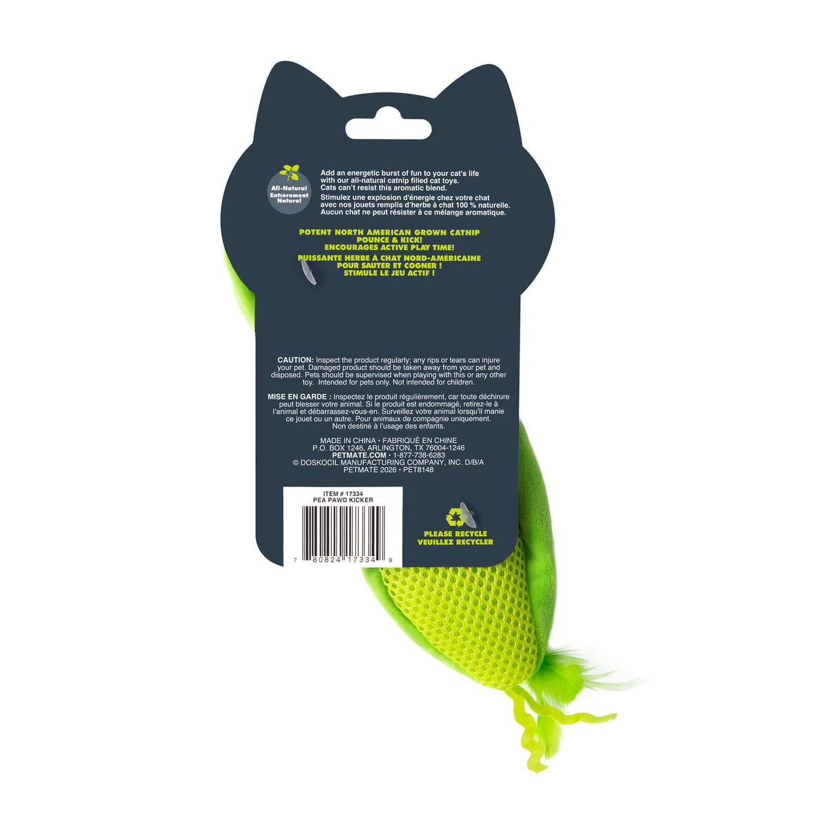 Quirky Kitty Pea Pawd Kicker – Large Catnip Cat Kicker Toy