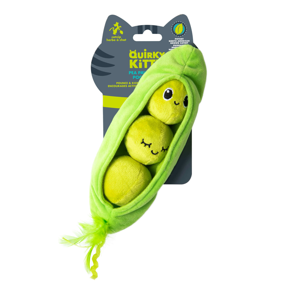 Quirky Kitty Pea Pawd Kicker – Large Catnip Cat Kicker Toy