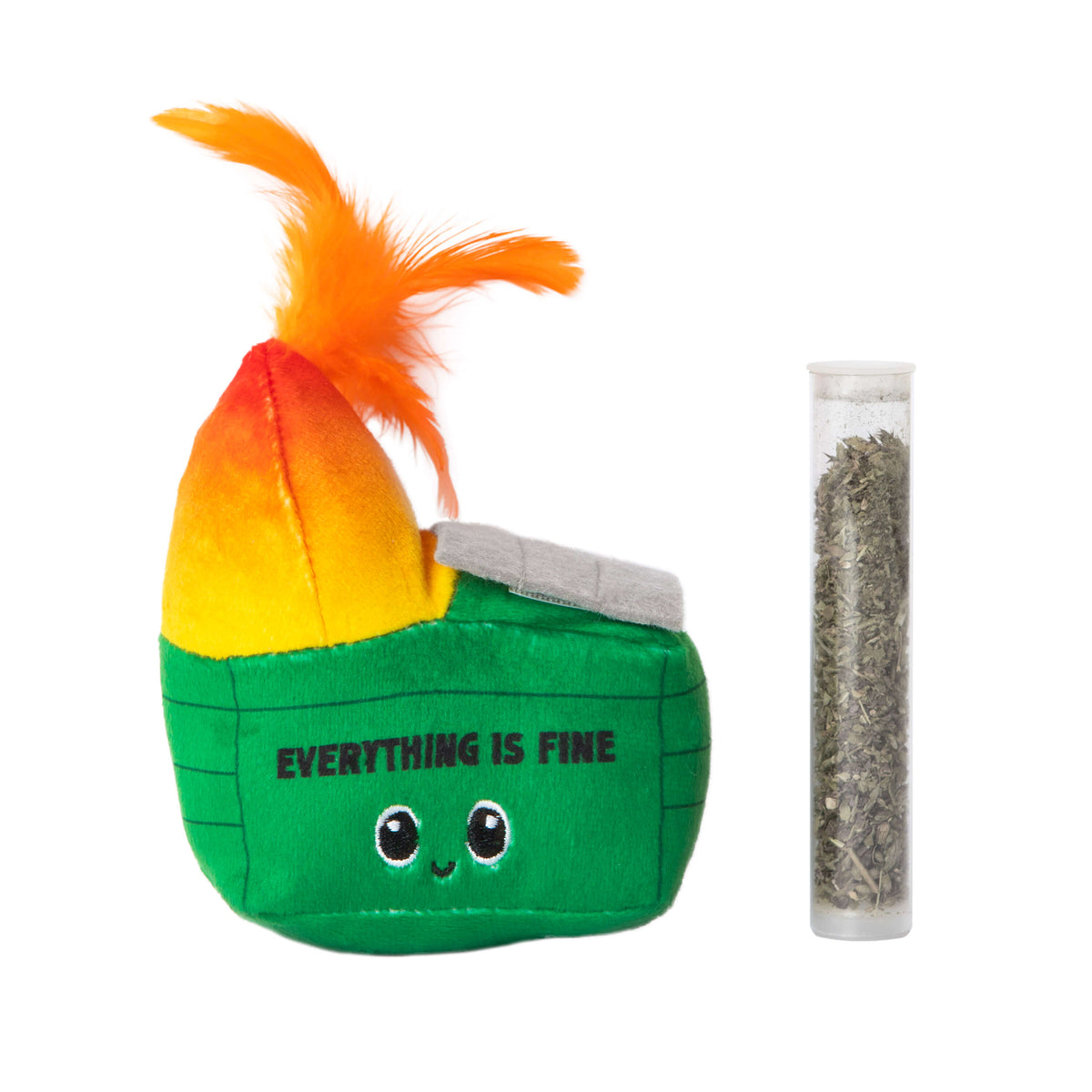 Quirky Kitty Dumpster Fire Refillable Catnip Toy