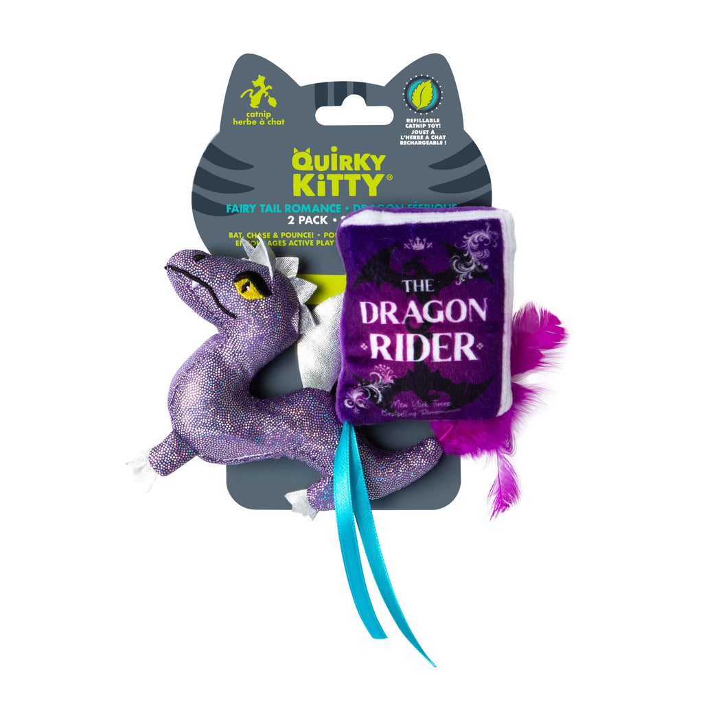 Quirky Kitty Fairy Tail Romance 2pk Cat Toy Set with Catnip