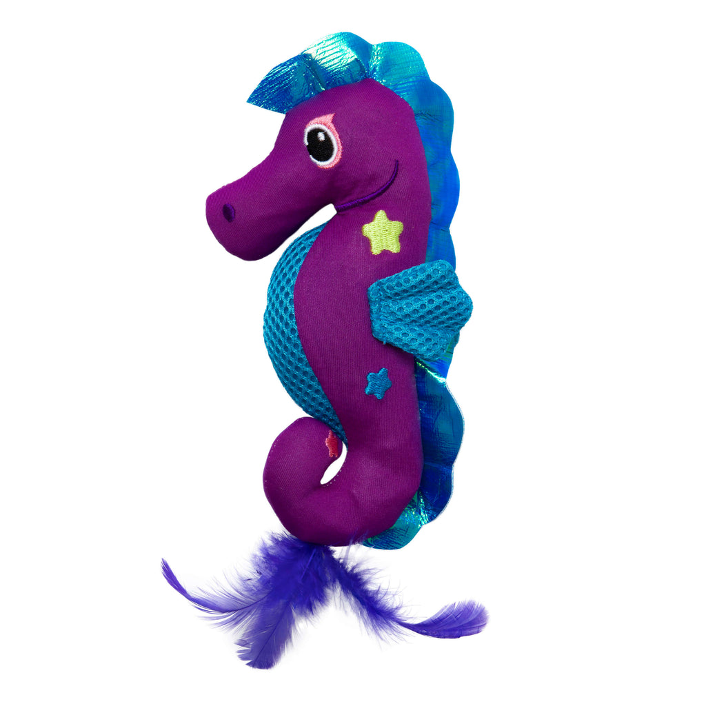 Quirky Kitty Sea Horse Kicker | Ocean-Themed Cat Kicker Toy with Catnip