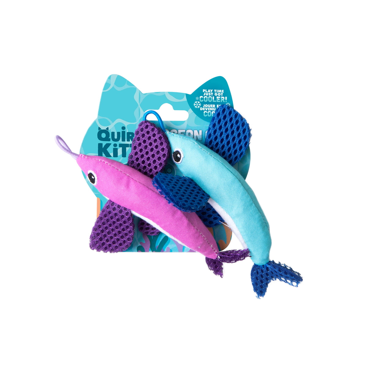 Quirky Kitty Flying Fish 2pk – Interactive Catnip Cat Toys with Slingshot