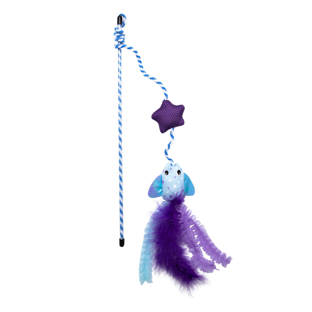 Quirky Kitty Manta Ray Wand – Interactive Cat Wand Toy with Catnip