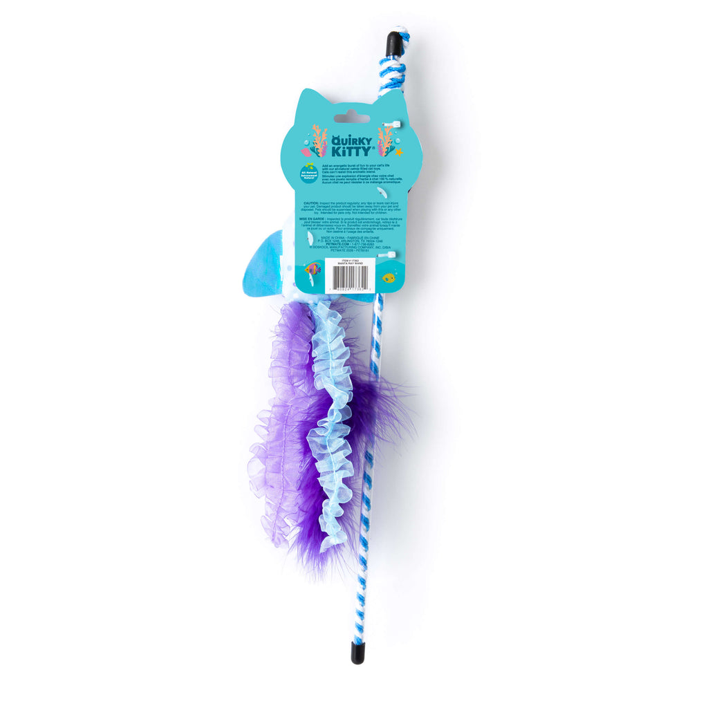Quirky Kitty Manta Ray Wand – Interactive Cat Wand Toy with Catnip