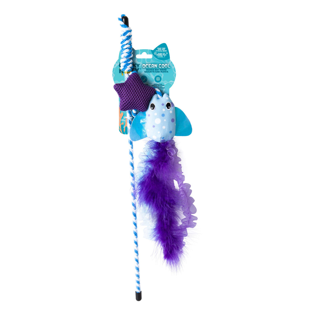 Quirky Kitty Manta Ray Wand – Interactive Cat Wand Toy with Catnip