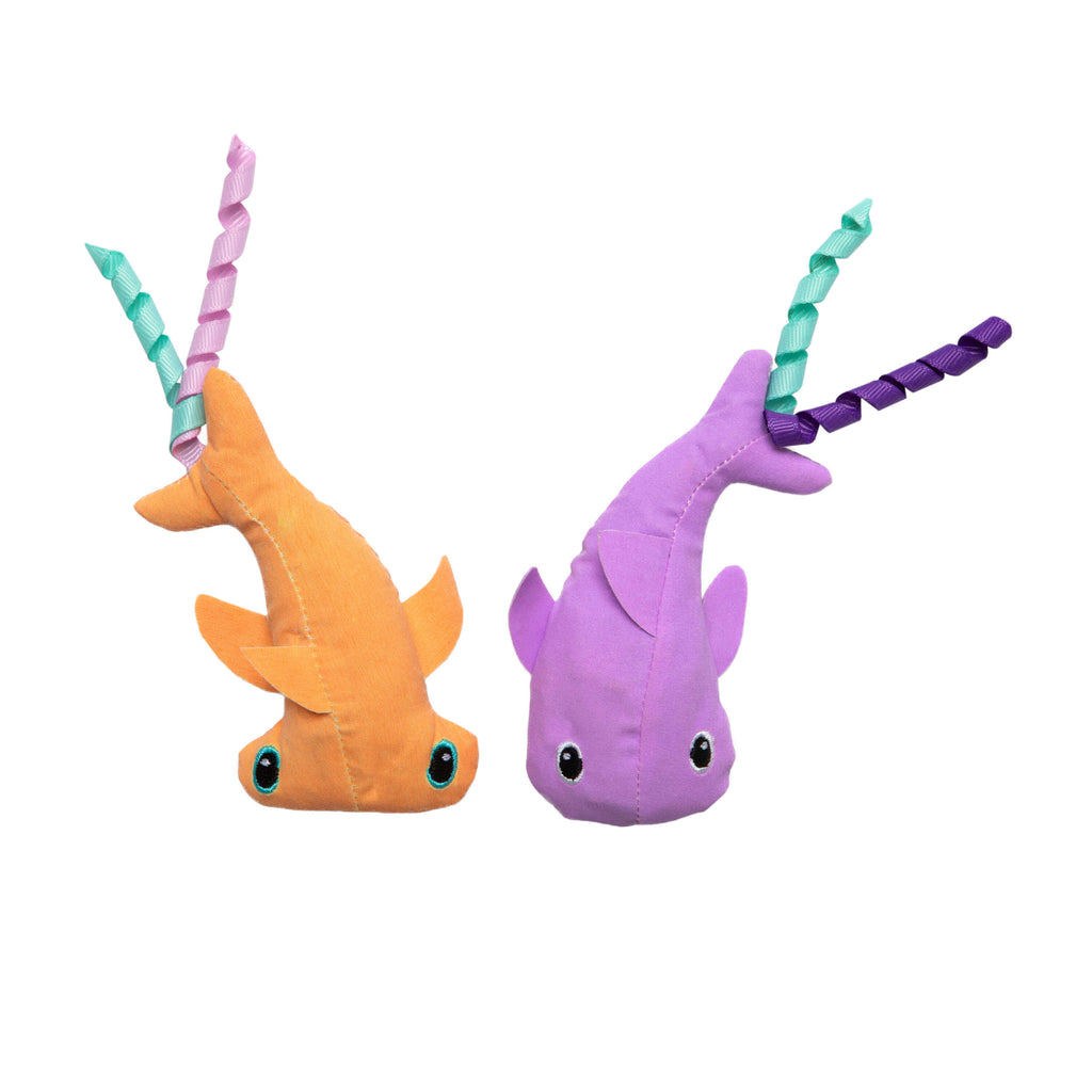 Quirky Kitty Color Changing Shark 2pk – Ocean-Themed Catnip Cat Toys