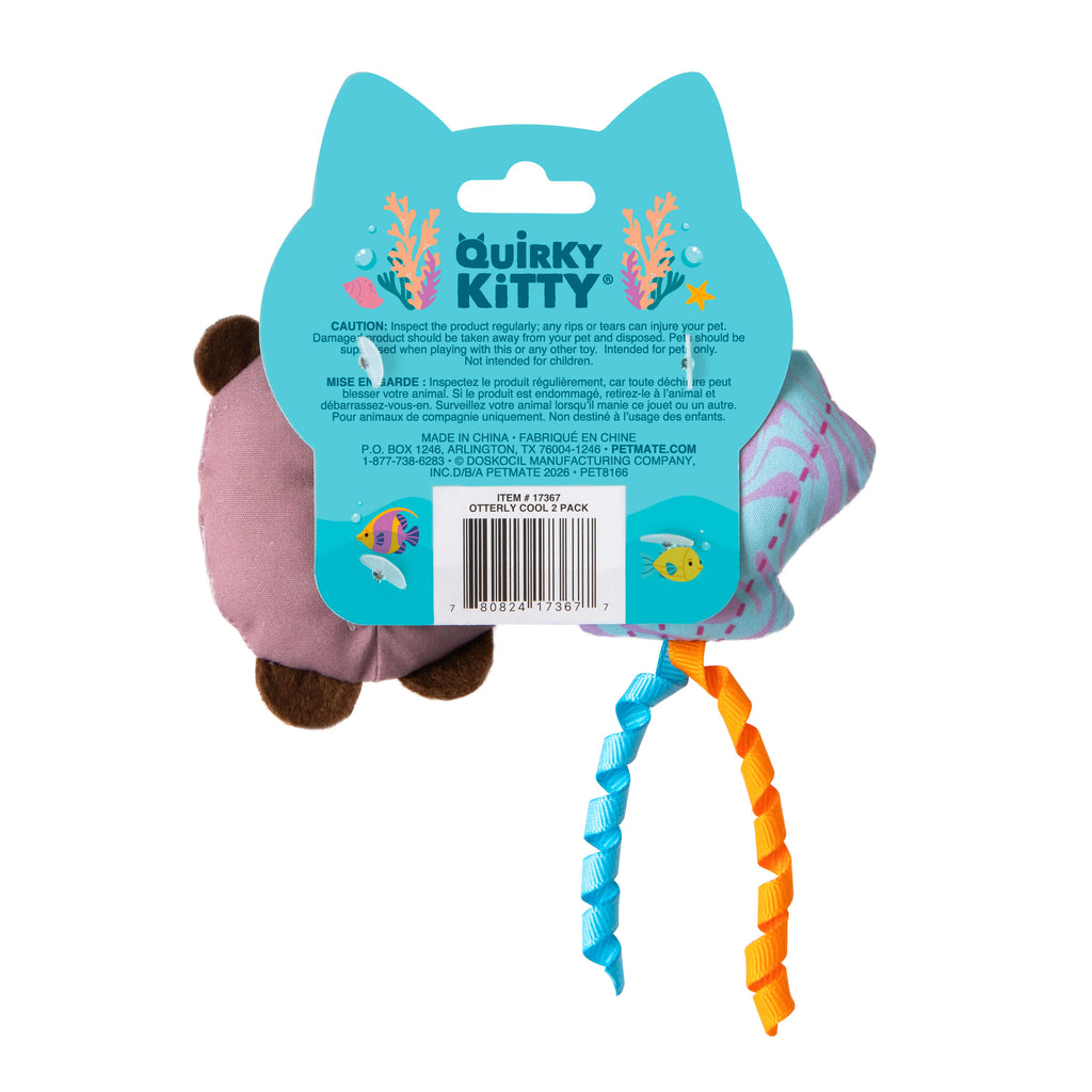 Quirky Kitty Otterly Cool 2-Pack – Ocean-Themed Cooling Cat Toys with Catnip