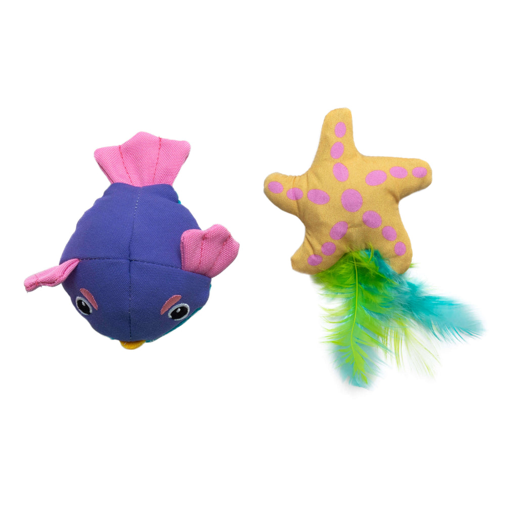 Quirky Kitty Pufferfish Pals Cat Toys 2-Pack | Cooling Catnip Ocean Toys