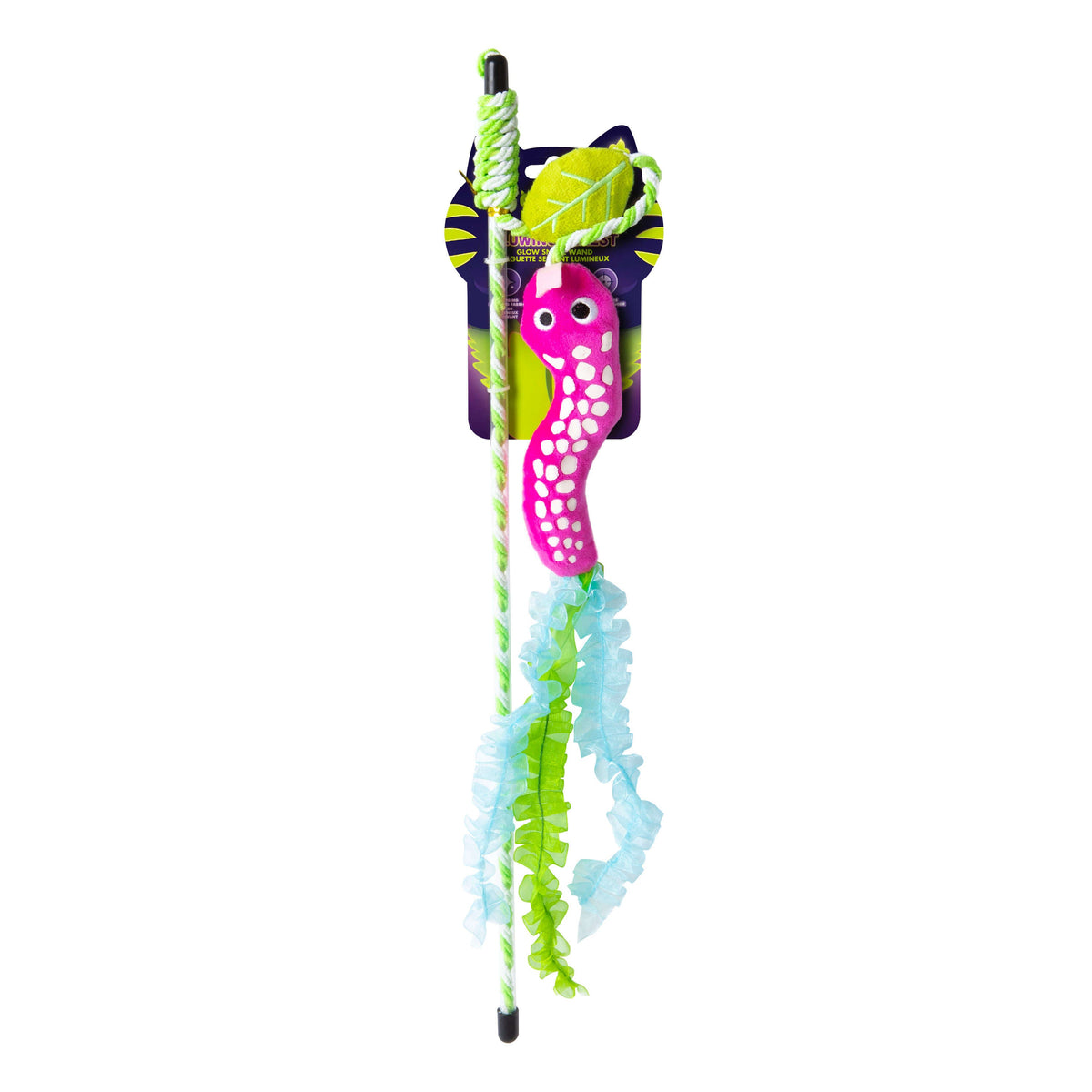 Quirky Kitty Glow Snake Wand – Glowing Forest Cat Toy with Catnip & Silvervine