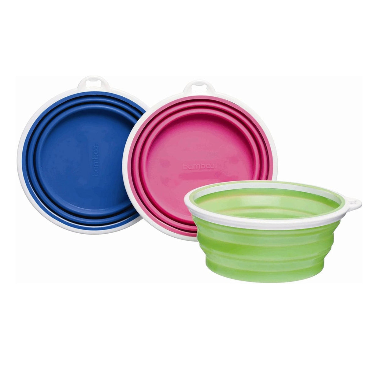 Petmate Bamboo Silicone Travel Bowls