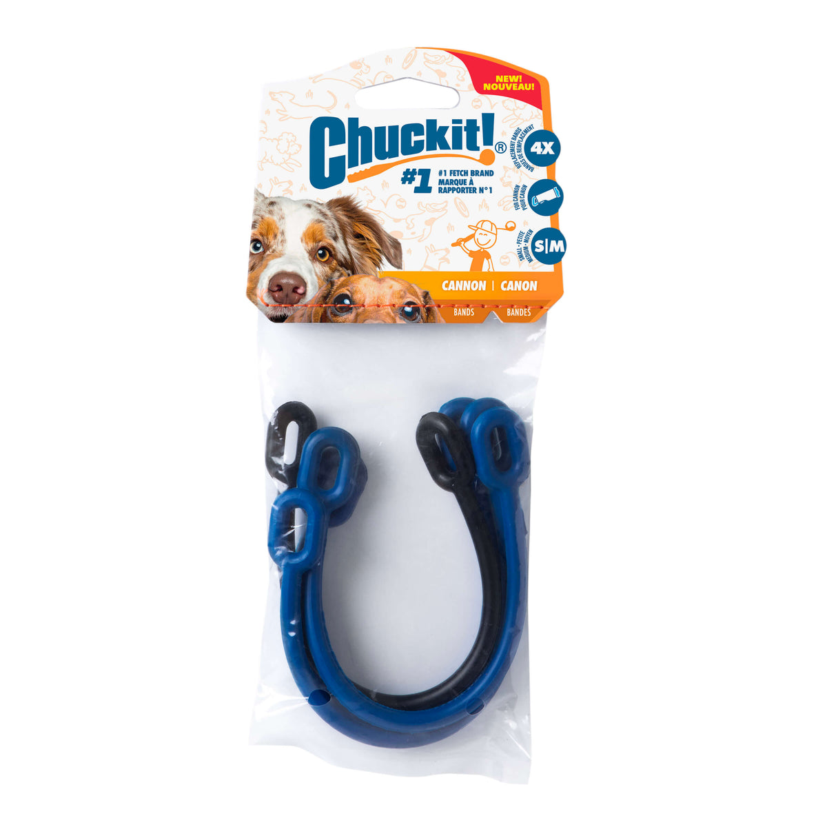 Chuckit! Ultra Cannon Replacement Band Pack 16" Small/Medium – 4-Pack