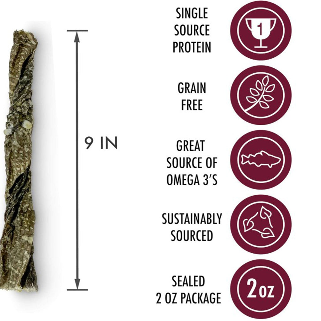 Wild Eats Cod Skin Twist Dog Treats, Chew
