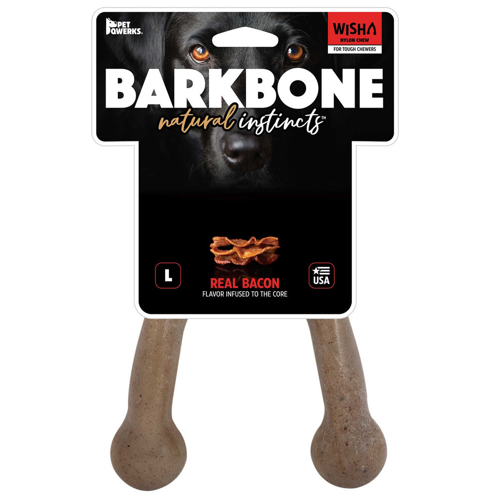 BarkBone Natural Instincts Wishbone Bacon-Infused Nylon Dog Chew